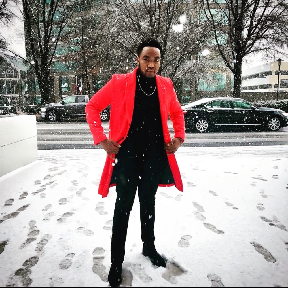 Stylish Red Pea Coat